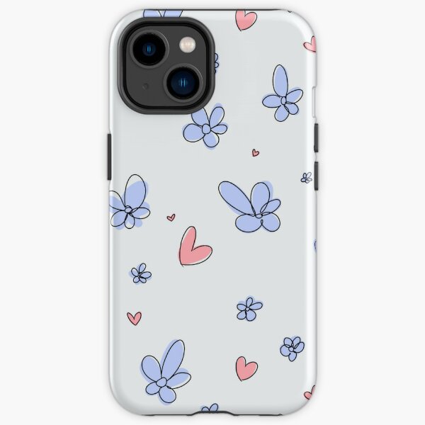 Heartstopper flowers and hearts mix (blue) iPhone Tough Case RB2707 product Offical heartstopper Merch
