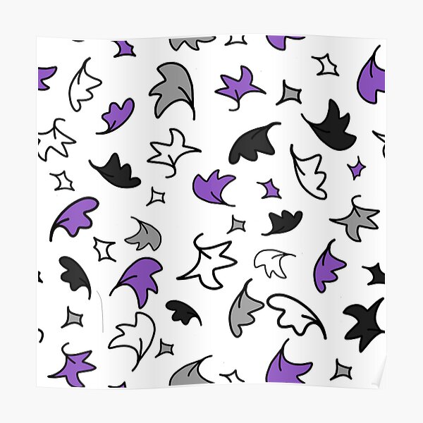 heartstopper leaves repeating pattern design in black, purple, gray, and white Poster RB2707 product Offical heartstopper Merch