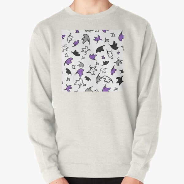 heartstopper leaves repeating pattern design in black, purple, gray, and white Pullover Sweatshirt RB2707 product Offical heartstopper Merch