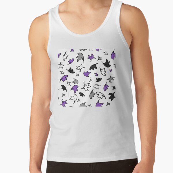 heartstopper leaves repeating pattern design in black, purple, gray, and white Tank Top RB2707 product Offical heartstopper Merch