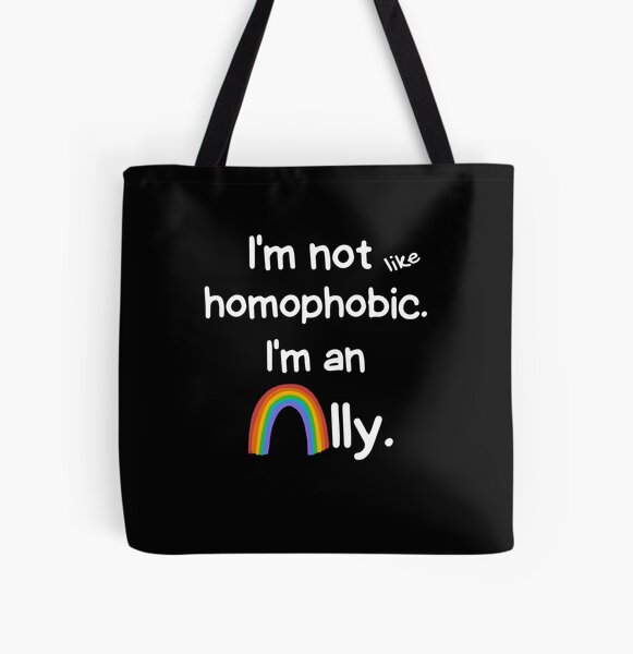Heartstopper Imogen quote, I'm not like homophobic, I'm an ally. All Over Print Tote Bag RB2707 product Offical heartstopper Merch