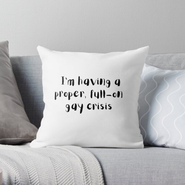 Heartstopper Nick quote, I'm having a proper, full-on gay crisis, Heartstopper Nick's quote Throw Pillow RB2707 product Offical heartstopper Merch