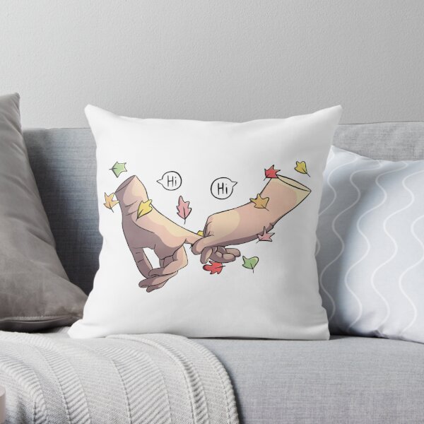 Heartstopper hands with leaves and speechbubble "Hi" Throw Pillow RB2707 product Offical heartstopper Merch