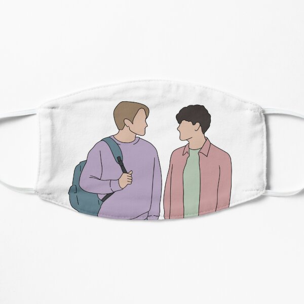 Heartstopper Nick Nelson and Charlie Spring cartoon art Flat Mask RB2707 product Offical heartstopper Merch