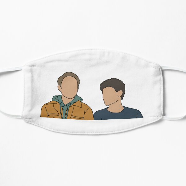 Heartstopper Nick Nelson and Charlie Spring cartoon art Flat Mask RB2707 product Offical heartstopper Merch