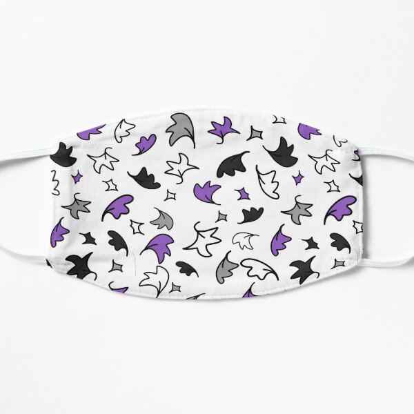 heartstopper leaves repeating pattern design in black, purple, gray, and white Flat Mask RB2707 product Offical heartstopper Merch