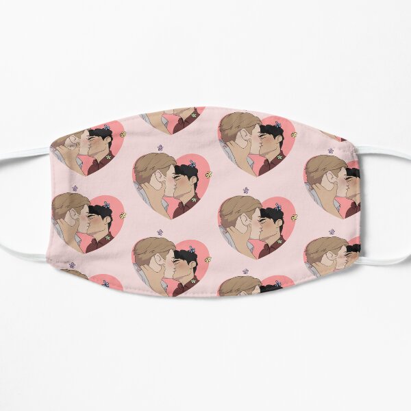 Charlie and Nick Kissing  | Heartstopper Flat Mask RB2707 product Offical heartstopper Merch